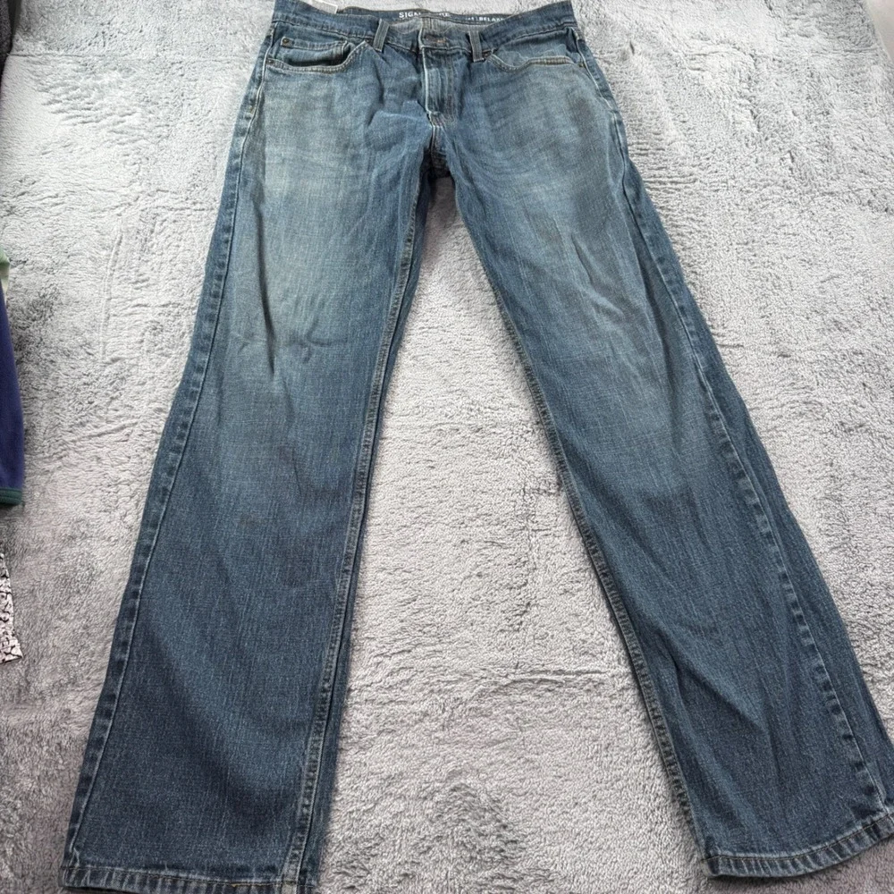 Signature by Levi Strauss & Co Mens S61 Relaxed Fit Blue Denim Jeans 33x32.5